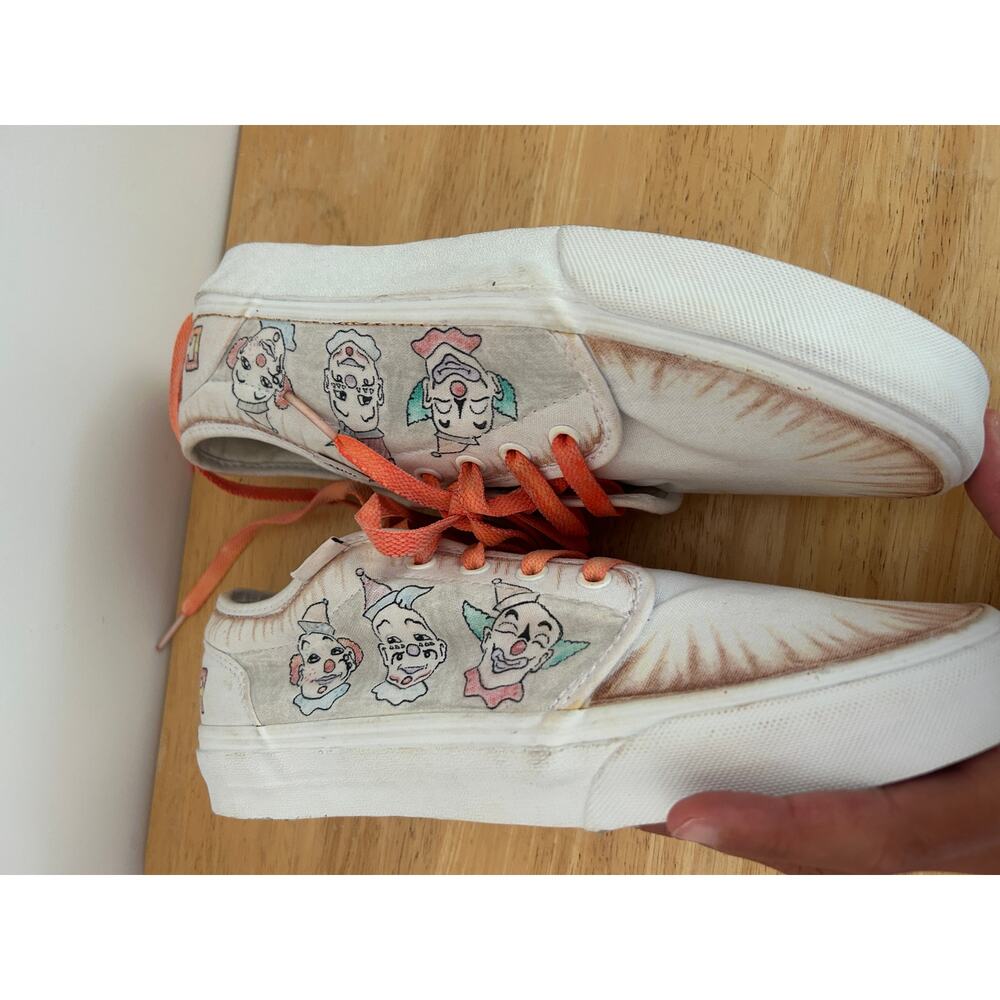 VANS Custom Painted Sneakers Clowns Casino Pier Seaside Heights NJ Men's 9 - Picture 10 of 11